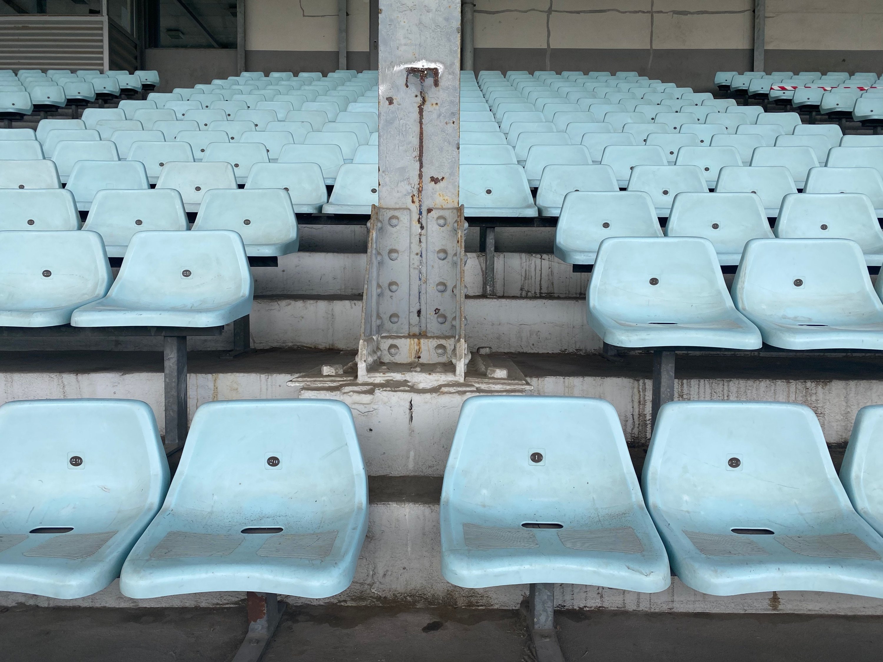 Yves-du-Manoir stadium in Paris. Still from the film <b><i>Olympic Halftime</i></b>